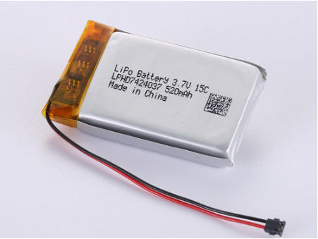 購入 長持ち電源 シルバーリチウムポリマーバッテリー LPHD7424037 3.7V 520MAH PCB保護付き online manufacture