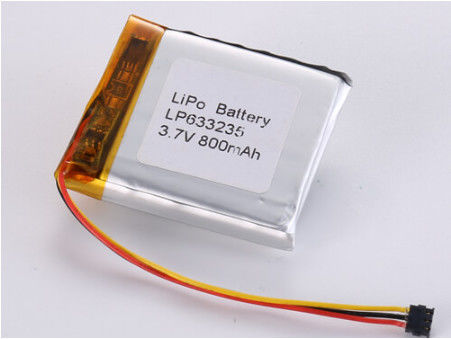 購入 LP633235 3.7V 800MAH Li-polymer Battery CE Certified for -20°C To 60°C Industrial Applications オンライン製造