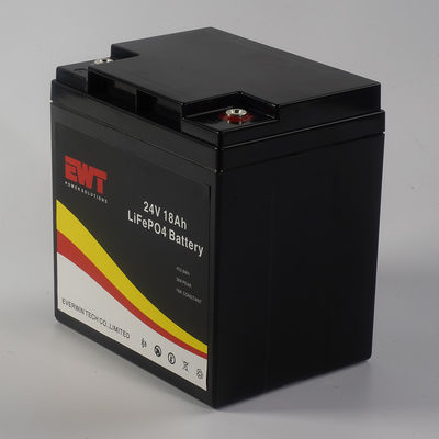 環境安全と長寿のためにプリズマ式設計の 24V 18Ah ポータブルリチウム鉄リン酸電池