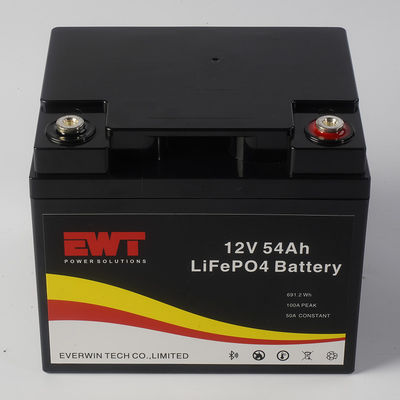 深サイクル 長寿命 12V 54AH LFP LiFePo4 電池 太陽系用