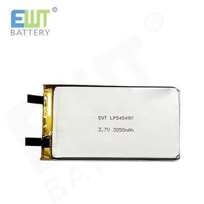 リチウムポリマーバッテリー LP545497 3.7V 3050mAh 過剰充電防止とPCB安全機能