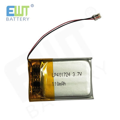 シルバー リチウム イオン ポリマー バッテリー LP401724 3.7V 110mAh