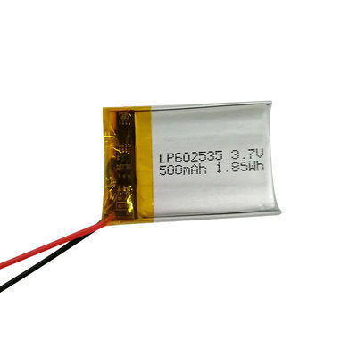 LP602535 3.7V 500mAh リチウムポリマー電池 IEC62133 認証とコンテンント放電電流 1C