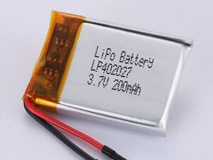 高エネルギー密度 LP402027 3.7V 200MAH リチウムポリマー充電電池 高速アプリケーション 12ヶ月保証