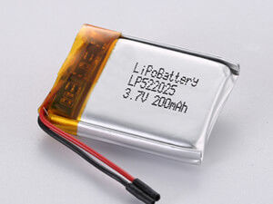 LP522025 200MAH 高容量リチウムイオンポリマーバッテリー -10C -65C PCM付き 重量および需要アプリケーション