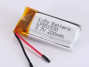 LP551530 200MAH シルバーリチウムポリマーバッテリー 500サイクル 産業用・商業用 -20°C~45°C