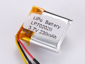 LP702020 3.7V 230MAH リチウムポリマーバッテリー Pcm -10C -65C ストレージタイプ