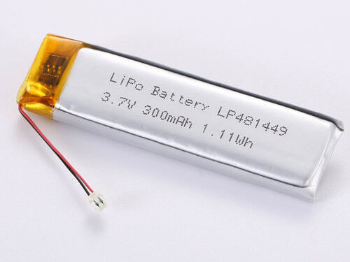 LP481449 3.7V 300MAH JST 放電コネクタ プロ用用の高容量リポパック -20~45°C