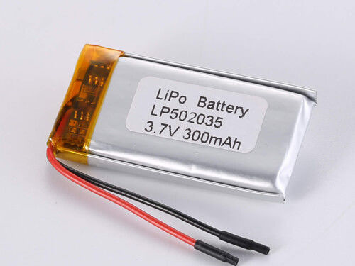 500-1000 サイクル LP502035 3.7V 300MAH ポリマーリチウムイオン充電電池