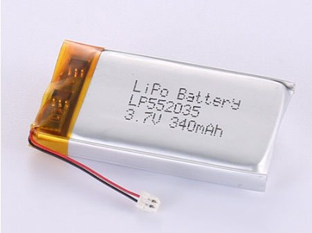低温リポリマー電池 LP552035 3.7V 340MAH 銀製フィルムと透明なPVC保証 12ヶ月 1年