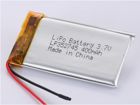 UN38.3認定 LP352745 3.7V 400MAH リチウムポリマーバッテリー 急速 2 時間充電と延長 4-6 時間放電