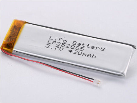 LP352065 3.7V 420MAH リチウムポリマー電池 50mm 赤と黒のワイヤー ROHS認証 12ヶ月保証