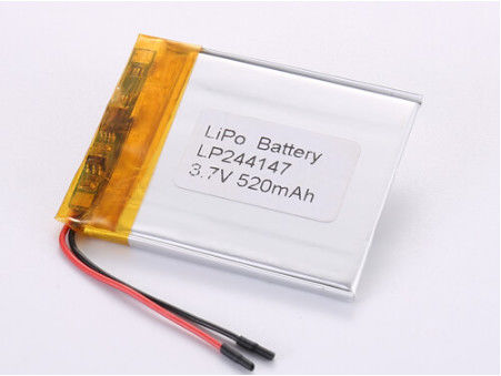 他のアノード材料 ポリマー リチウムイオン 再充電電池 LP244147 3.7V 520MAH 最大性能と ROHS 認証