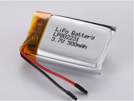 LP802231 3.7V 500MAH シルバーリチウムポリマーバッテリー