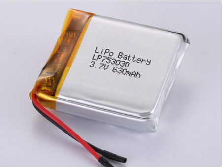 LP753030 3.7V 630MAH 長持ちする性能のためのシルバーリチウムポリマーバッテリー