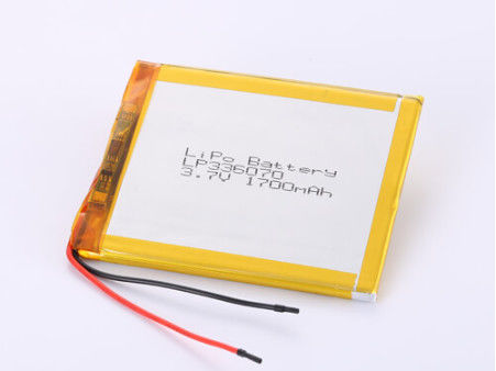化学組成 リチウムポリマー電池 LP336070 3.7V 1700MAH 過剰放電保護と高放電率