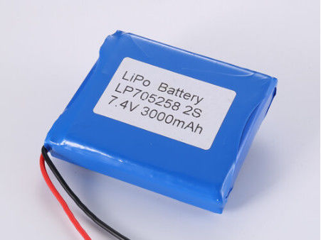 耐久性LP705258 7.4V 3000MAH リチウムポリマーバッテリー 貯蔵型 充電可能 強力