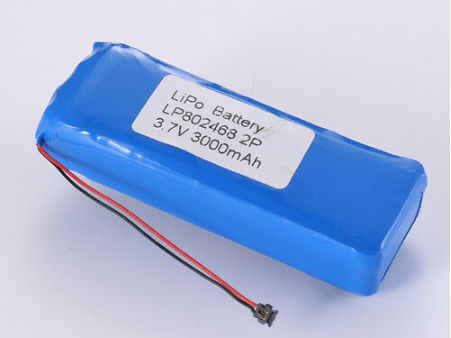 LP802468 3.7V 3000MAH リチウムポリマー電池 エネルギー貯蔵 オーバーチャード保護 JST/カスタマイズ