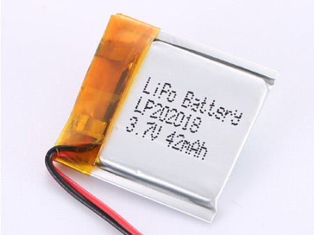 産業用ポリマーリチウムイオン電池,PCB保護と再充電可能な設計 LP202018 3.7V 42MAH