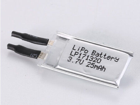LP171320 3.7V 25MAH 軽量で強力なPCB保護付きリチウムポリマー充電電池